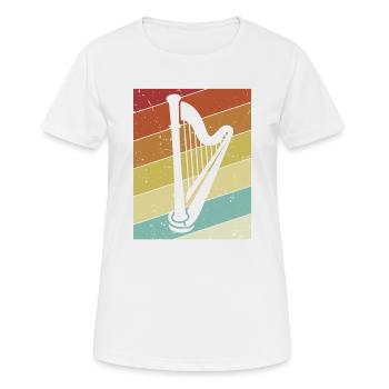 Retro concert harpe harpe musique harpe harpe harpe joueur - T-shirt respirant Femme - blanc - Devant - AI Model Female 172 dark (172cm)