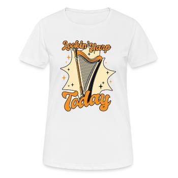 Lookin Harp Today Harp Music Harp Harp Harp Player - T-shirt respirant Femme - blanc - Devant - AI Model Female 172 dark (172cm)