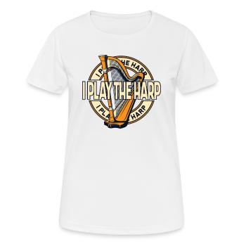 I Play The Harp Concert Harp Harp Music Harp - Women's Breathable T-Shirt - white - Front - AI Model Female 172 dark (172cm)