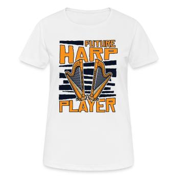 Futur joueur de harpe Harpe Musique Harpe Harpe Harpe Joueur de harpe - T-shirt respirant Femme - blanc - Devant - AI Model Female 172 dark (172cm)