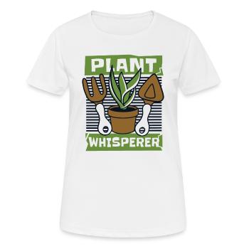 Jardin de jardin de jardin de jardin de jardin murmure de plantes - T-shirt respirant Femme - blanc - Devant - AI Model Female 172 dark (172cm)