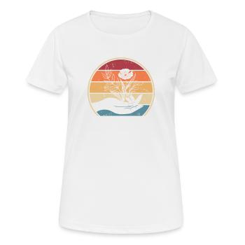 Jardin de jardin rétro horticulture - T-shirt respirant Femme - blanc - Devant - AI Model Female 172 dark (172cm)