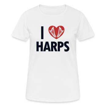 J’aime les harpes harpe de concert harpe harpe musicale harpe - T-shirt respirant Femme - blanc - Devant - AI Model Female 172 dark (172cm)