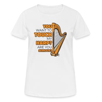 Tu veux toucher ma harpe harpe de concert harpe harpe - T-shirt respirant Femme - blanc - Devant - AI Model Female 172 dark (172cm)
