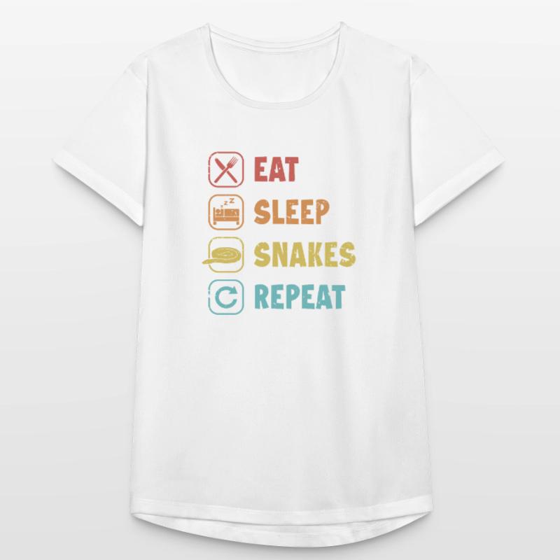 Manger Dormir Serpents Répéter Serpent Python Banane T-shirt respirant Femme