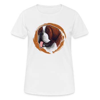 Rüde Vierbeiner Wauwau Hundebesitzer Bernhardiner - Frauen T-Shirt atmungsaktiv - Weiß - Vorne - AI Model Female 172 dark (172cm)