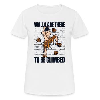 Walls Are There To Be Climbed Sport Climbing - Women's Breathable T-Shirt - white - Front - AI Model Female 172 dark (172cm)