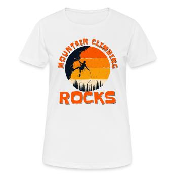 Mountain Climbing Rocks Sportklettern - Frauen T-Shirt atmungsaktiv - Weiß - Vorne - AI Model Female 172 dark (172cm)