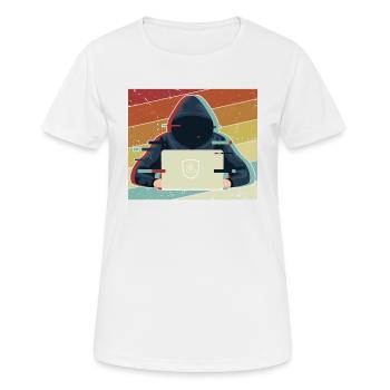 Retro Sniffer Ingénierie sociale Phishing Gris - T-shirt respirant Femme - blanc - Devant - AI Model Female 172 dark (172cm)