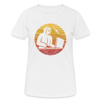 Rétro Ingénierie Sociale Phishing Sniffer Gris - T-shirt respirant Femme - blanc - Devant - AI Model Female 172 dark (172cm)