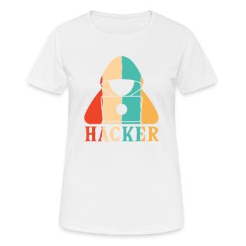 Retro Sniffer Social Engineering Phishing Gris - T-shirt respirant Femme - blanc - Devant - AI Model Female 172 dark (172cm)