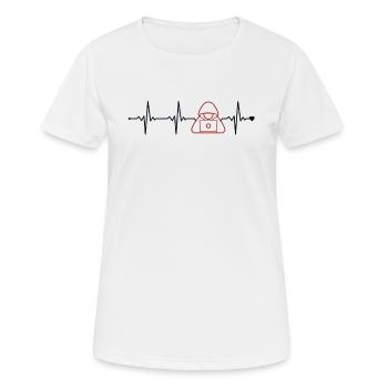 Hacker Heartbeat Phishing Sniffer Social - T-shirt respirant Femme - blanc - Devant - AI Model Female 172 dark (172cm)