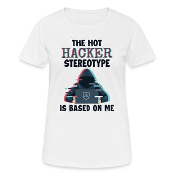 Le stéréotype du pirate informatique est basé sur le renifleur de phishing Me - T-shirt respirant Femme - blanc - Devant - AI Model Female 172 dark (172cm)