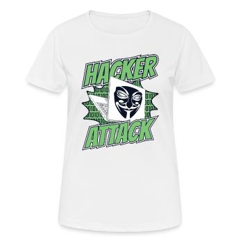 Attaque de hacker Social Engineering Phishing Sniffer - T-shirt respirant Femme - blanc - Devant - AI Model Female 172 dark (172cm)
