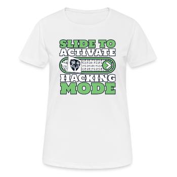 Faites glisser pour activer le renifleur de phishing en mode piratage - T-shirt respirant Femme - blanc - Devant - AI Model Female 172 dark (172cm)