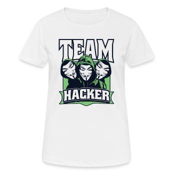 Team Hacker Social Engineering Phishing Sniffer - T-shirt respirant Femme - blanc - Devant - AI Model Female 172 dark (172cm)