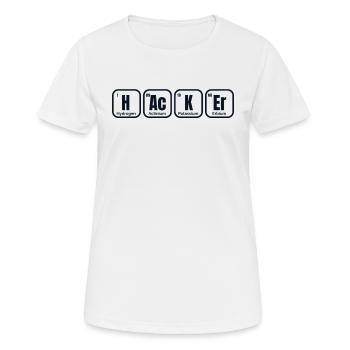 Hacker Tableau périodique des éléments Phishing - T-shirt respirant Femme - blanc - Devant - AI Model Female 172 dark (172cm)