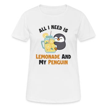 La limonade et mes amoureux de la limonade Pingouin - T-shirt respirant Femme - blanc - Devant - AI Model Female 172 dark (172cm)