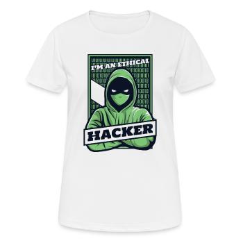 I'm An Ethical Hacker Social Engineering Phishing - Frauen T-Shirt atmungsaktiv - Weiß - Vorne - AI Model Female 172 dark (172cm)