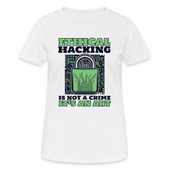Le piratage éthique n’est pas un phishing renifleur de crime - T-shirt respirant Femme - blanc - Devant - AI Model Female 172 dark (172cm)