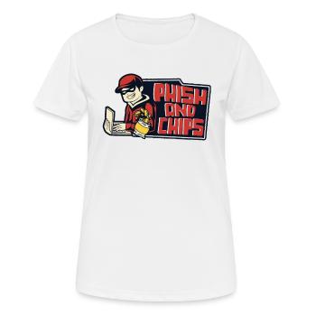 Phish And Chips Phishing Sniffer Social - T-shirt respirant Femme - blanc - Devant - AI Model Female 172 dark (172cm)