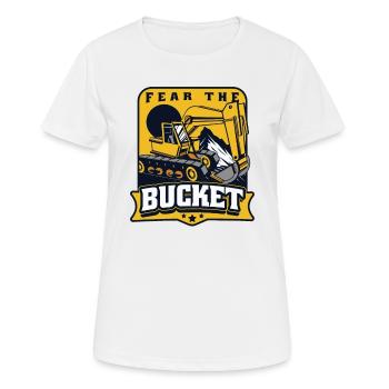 Fear The Bucket duty cycle crawler crane crawler excavator - Women's Breathable T-Shirt - white - Front - AI Model Female 172 dark (172cm)