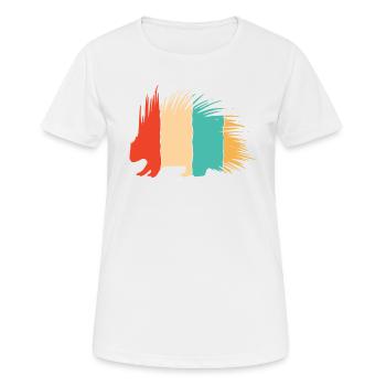 Retro Hystricidae Stacheltier Nordamerika - Frauen T-Shirt atmungsaktiv - Weiß - Vorne - AI Model Female 172 dark (172cm)