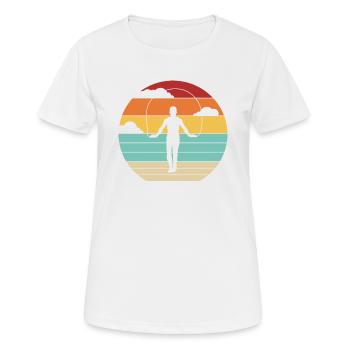 Vitesse de saut rétro saut saut professionnel - T-shirt respirant Femme - blanc - Devant - AI Model Female 172 dark (172cm)