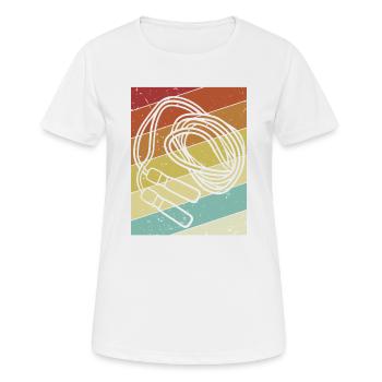 Vitesse de saut rétro saut saut professionnel - T-shirt respirant Femme - blanc - Devant - AI Model Female 172 dark (172cm)