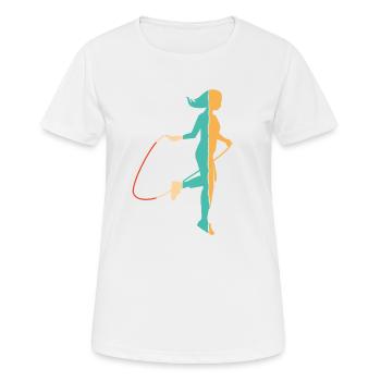 Vitesse de saut rétro saut saut professionnel - T-shirt respirant Femme - blanc - Devant - AI Model Female 172 dark (172cm)