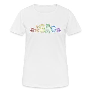 Pottery LGBT Rainbow Hobby Pottery Pro Wheel - Women's Breathable T-Shirt - white - Front - AI Model Female 172 dark (172cm)