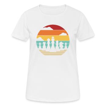Joueur rétro Grand maître Reine Échecs professionnels - T-shirt respirant Femme - blanc - Devant - AI Model Female 172 dark (172cm)