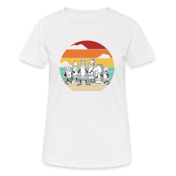 Retro Queen Player Grand maître professionnel des échecs - T-shirt respirant Femme - blanc - Devant - AI Model Female 172 dark (172cm)