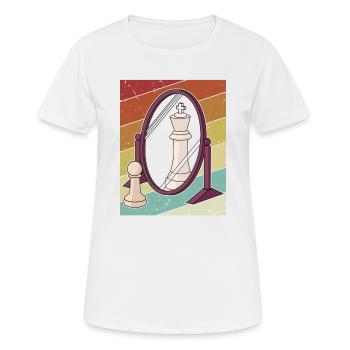Joueur rétro Grand maître Reine Échecs professionnels - T-shirt respirant Femme - blanc - Devant - AI Model Female 172 dark (172cm)