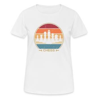 Retro Queen Player Grand maître professionnel des échecs - T-shirt respirant Femme - blanc - Devant - AI Model Female 172 dark (172cm)