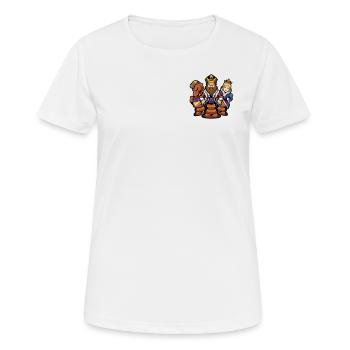 Logo d’échecs Emblème Joueur de la Reine Grand Maître des échecs - T-shirt respirant Femme - blanc - Devant - AI Model Female 172 dark (172cm)