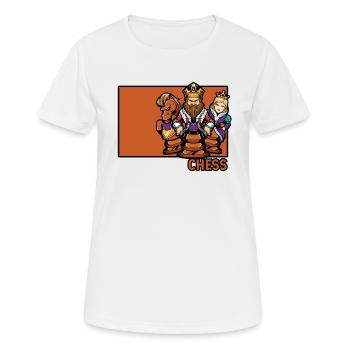 Chess Doodle Chinese Hanzi Queen Player - T-shirt respirant Femme - blanc - Devant - AI Model Female 172 dark (172cm)