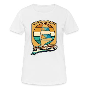 La vie est meilleure pendant les jours venteux Sports nautiques - T-shirt respirant Femme - blanc - Devant - AI Model Female 172 dark (172cm)