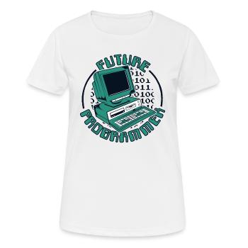 Futur programmeur Ingénieur logiciel Développeur - T-shirt respirant Femme - blanc - Devant - AI Model Female 172 dark (172cm)