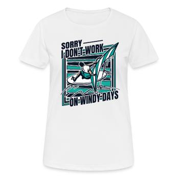 Je ne travaille pas les jours venteux Sports nautiques Surfeur - T-shirt respirant Femme - blanc - Devant - AI Model Female 172 dark (172cm)