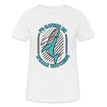 Je préfère observer les cétacés cachalots des baleines - T-shirt respirant Femme - blanc - Devant - AI Model Female 172 dark (172cm)