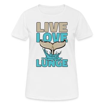 Vivre Amour Fente Bleu Béluga Cétacé Cachalot - T-shirt respirant Femme - blanc - Devant - AI Model Female 172 dark (172cm)
