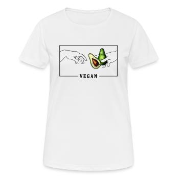 Michelangelo Création d’Adam Vegan Vegans - T-shirt respirant Femme - blanc - Devant - AI Model Female 172 dark (172cm)