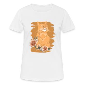 Miezekatze Kätzchen Hauskatze Katzenliebhaber - Frauen T-Shirt atmungsaktiv - Weiß - Vorne - AI Model Female 172 dark (172cm)