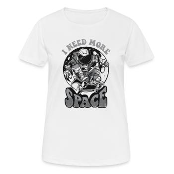J’ai besoin de plus de Space Cosmonaut Spaceship Taikonaut - T-shirt respirant Femme - blanc - Devant - AI Model Female 172 dark (172cm)