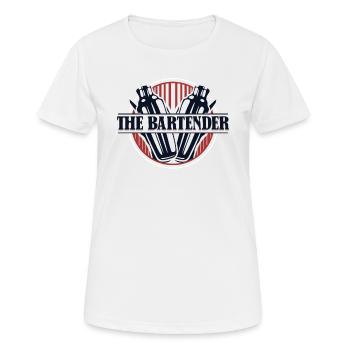 Le Barman Mixologue Barman Barman - T-shirt respirant Femme - blanc - Devant - AI Model Female 172 dark (172cm)