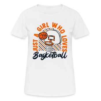 Juste une fille qui aime le basket-ball Joueur de basket-ball - T-shirt respirant Femme - blanc - Devant - AI Model Female 172 dark (172cm)