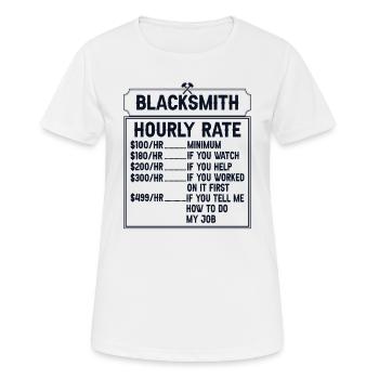Forgeron Tarif horaire Forger Schmied - T-shirt respirant Femme - blanc - Devant - AI Model Female 172 dark (172cm)