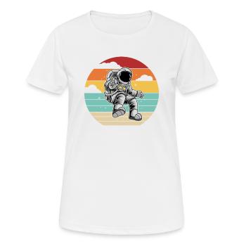 Cosmonaute Rétro Vaisseau Spatial Taikonaut Spaceman - T-shirt respirant Femme - blanc - Devant - AI Model Female 172 dark (172cm)
