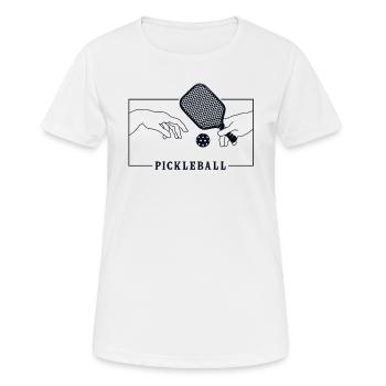 Michelangelo Création d’Adam Pickleball - T-shirt respirant Femme - blanc - Devant - AI Model Female 172 dark (172cm)
